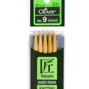 New Clover Bamboo Knitting Needle Double Point 5 in. Size 9 (5.5mm) 5 pc.